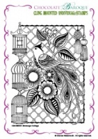 Birdcage Collage cling mounted rubber stamp